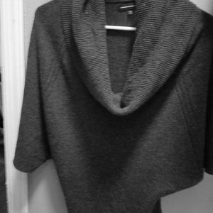 Grey Dolman Sleeve & Cowl Turtleneck sweater